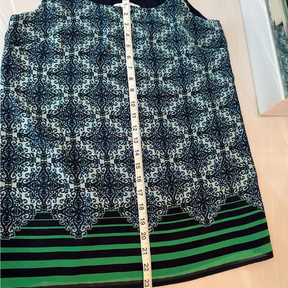 CAbi‎ Camisole Blue and Green Geometric Tank Top - Picture 8 of 12